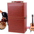 PR04 Promotional leather 2 red wine bottle gift box sets