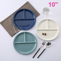 V19    Porcelain 10 inch fast food dish glazed steak breakfast plate 